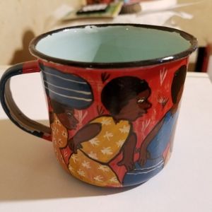 Africa Handpainted Enameled Cup Mug